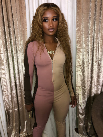 Banned Nudes Patch Work Jumpsuit Set